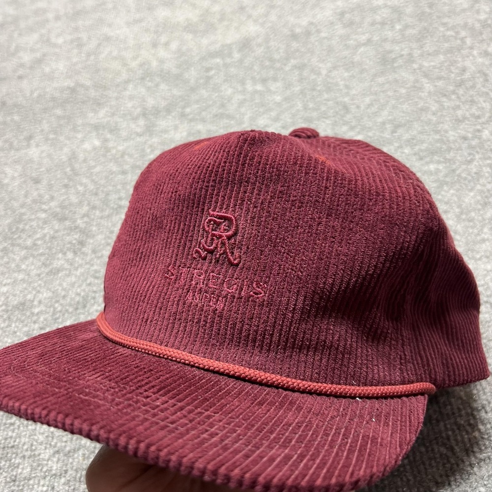 St. Regis Hat Cap One Size Mens Red Corduroy Baseball Aspen Ski Resort
